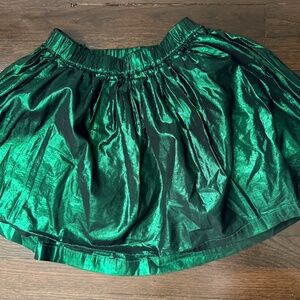 girls gap wicked metallic pleated skirt- green multi- XL
